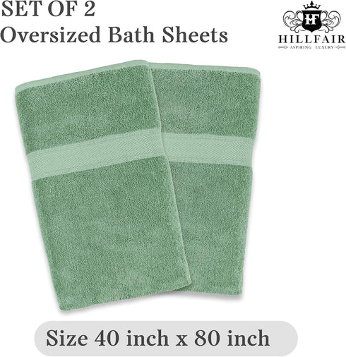 600 40 80 Inches- 100% 2 Set- Sets- Sets HILLFAIR GSM- x Cotton Pc XXL Oversized Bath Towel Soft Highly Absorbent Jumbo