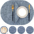 Homaxy Round Faux Leather Placemats and Coasters, Washable Dual-Side Table Mats, Wipeable