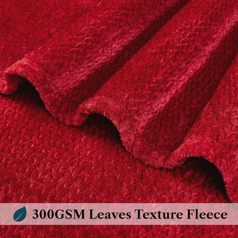 PAVILIA Soft Fleece Throw Blanket, Burgundy Dark Red, Lightweight Plush Warm Blanket for Couch, 50x60 inch