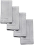 Solino Home Linen Napkins Set of 4 - Classic Hemstitch 100% Pure Linen Soft Grey Dinner Napkins, 20 x 20 Inch
