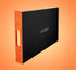 17.5"x12" Home Redefined Beautiful Modern Elegant Rectangle Orange Faux Leather Decorative Tray Ottoman Coffee Table