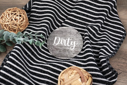 Dishwasher Magnet Clean Dirty Sign, Universal Indicator for Clean/Dirty Dishes, Rustic Farmhouse Style Magnet