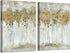 ARTISTIC PATH Abstract Forest Canvas Artwork, Golden Autumn Tree Wall Art for Bedroom (11" W x 16" H)