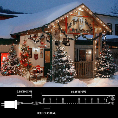 33ft 100 16 LAMPHOME Christmas Decorative Mini Lights, LED Green Wire Fairy Starry String Lights Plug in, Lighting