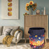 Colorful Flowers At Night Laundry Basket, Waterproof Oxford Cloth Tote Bag, 18.9" x 16.5" for Bathroom/Laundry Storage