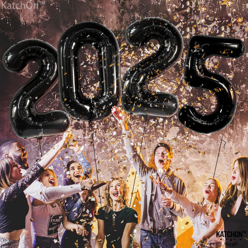 KatchOn Huge Black 2025 Balloons Number, 42 Inch Graduation Balloons, Foil Decorations for Class of 2025