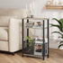 MMEOLUOOK 3 MLBZ22Q Narrow Side Table with Storage Basket Skinny End Tables for Smalls Spaces Tier Sofa Table Small