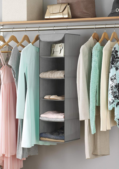 5 Closet Whitmor Section Organizer - Hanging Shelves with Sturdy Metal Frame