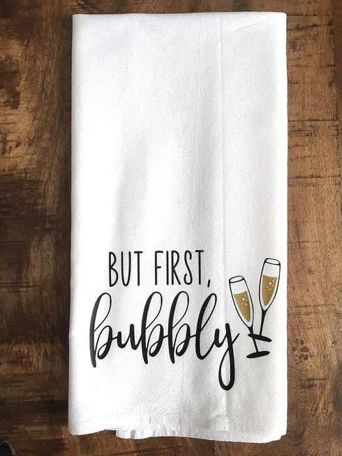 Handmade Funny Kitchen Towel, 100% Cotton Funny Hand Bar Towels for Champagne Celebrations, 28x28 Inch