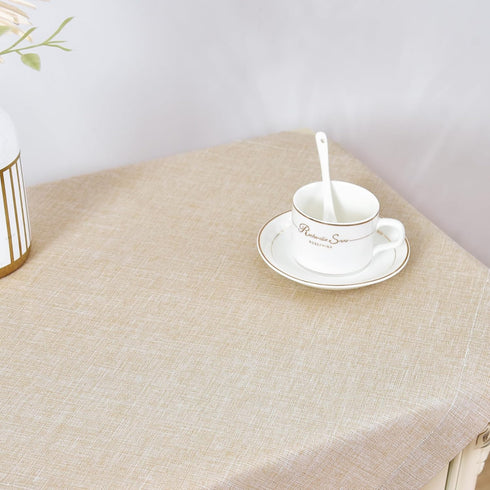2 Pack 24 24 Inch Wolkemer Faux Linen Small Square Tablecloth Heavy Duty Fabric Nightstand Table Cloths x Beige