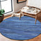 The Beer Valley Cotton Woven Rag Rug, 4' Round - Navy Blue Boho Circle Rug for Living Room, Bathroom, Bedroom
