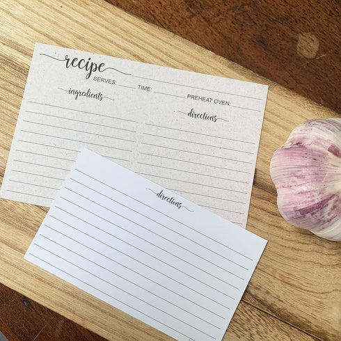 321Done 5" x 7" Recipe Cards (Set of 50) - Extra Large Double-Sided Premium Card Stock