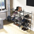 4-Tier 16 Simple Houseware Expandable Shoe Racks with Shelves for Pairs of Shoes, Black