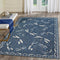 Liora Manne Carmel Low Profile Indoor/Outdoor Woven Rug, Decorative Botanical Dragonfly in Navy, 3'3" x 4'11"