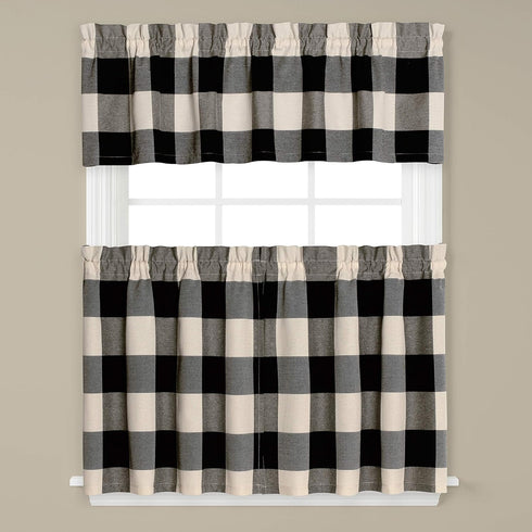 SKL Home Grandin Curtain Valance, Black/Natural, 58" x 13"