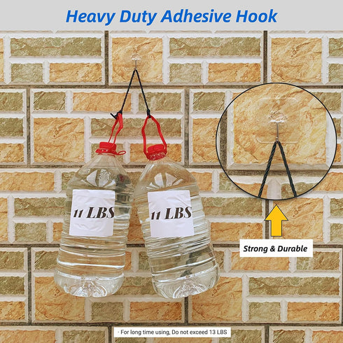 Heavy Duty Adhesive Wall Hooks for Hanging, 20 Pack, No Damage Picture Frame Hangers for Home Office