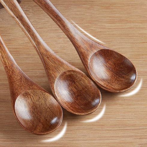 Sevensun Small Wooden Teaspoon - 6pcs Serving Wooden Utensils for Cooking, Daily Use