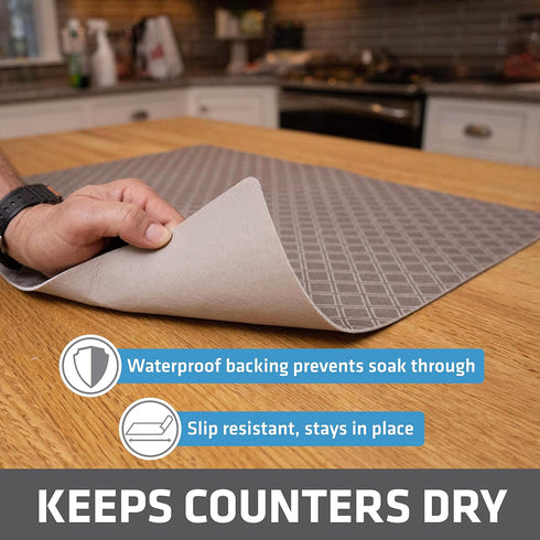 Drymate XL Dish Drying Mat, Oversized (19”x24”), Waterproof & Slip-Resistant for Kitchen Counter