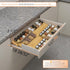 Mat,4 2 Set 9.5''to 19'', Kitchen,Cabinet,Drawers,Countertop AMBIRD Bamboo Spice Drawer Organizer with Non-slip Tier