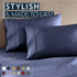 HC Collection King Pillow Cases Set of 2 - Microfiber, Extra Soft, Navy, Easy Care & Machine Washable