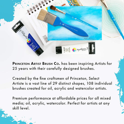 Princeton Art & Brush Select Artiste Paintbrush, Size 3/4 inch, Blue
