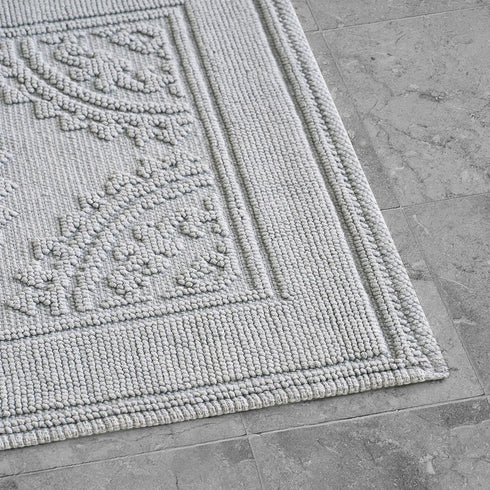 Jean Pierre New York Cotton StoneWash Medallion 2-Piece Bath Rug Set, Gray 17x24/20x32 in.