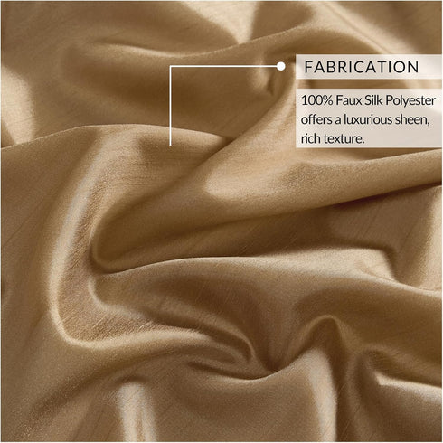 Elrene Home Fashions Colette Faux-Silk Scalloped Window Valance - 50 in x 21 in, Gold (Scalloped Valance)