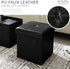 Simplify Faux Leather Folding Storage Ottoman | Single | Collapsible | Tufted Padded Seating | Foot Rest | Bench | Toy