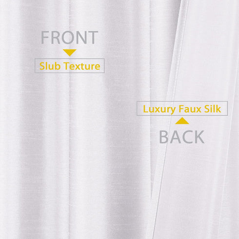 Uptown White Valance Curtains 14 Inch Length, Faux Silk Light Filtering Rod Pocket Valance for Windows