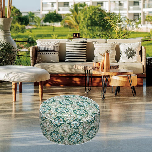 D20 xH9, FUNHOME Inflatable Stool Ottoman Footrest with Handle, All Weather Footrest Seat with Foot Pump Water