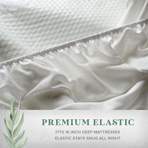 16 inch STYLINEN King Tencel Eucalyptus Mattress Protector - Waterproof Breathable Cooling Cover Protects Against