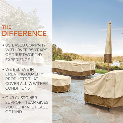 24 Inch Classic Accessories Veranda Water-Resistant Round Patio Ottoman/Coffee Table Cover, Outdoor Table Cover