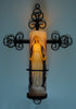 8.1875" 2.375" 14.25" 10" 3.25" Trinity Cross Bronze Wall Sconce with Candle Safety Guard Ring for All x Flame