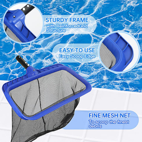 Unipool Skimmer Kit17" Skimmer Pool Brush Head & Fine Mesh Pool Pool Brushes for Cleaning Pool Wall Reinforced Frame