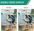 Welcome Spring Summer Seabird Coastal Beach Small Decorative Garden Flag - Blue Heron Yard Bird 12x18