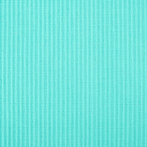 DII Basic Everyday Ribbed Tabletop Placemat Set, 100% Cotton, Aqua, 6 Piece, 13x19
