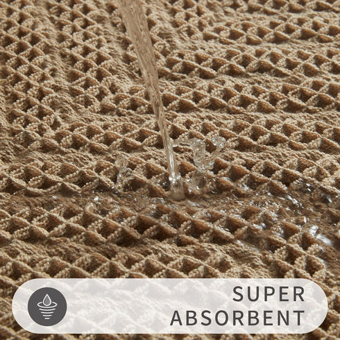 Boho Bathroom Floor Mat, Super Absorbent Non-Slip Washable Bath Mat, Quick Dry Shower Mats, Brown, 18"*30"