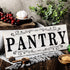 Pantry Sign Wall Decor - Rustic Retro Wooden Art Printed Decor for Home Room Holiday Decoration, 16 x 6 Inches (White)