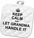 3D Rose Fun Funny Keep Calm and Let Grandma Handle It Gift Pot Holder, 8 x 8