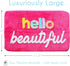 Evovee Hello Beautiful Bath Mat, Cute Bathroom Rugs for Girls, Funny Shower Decor, Non-Slip Washable Dark Pink