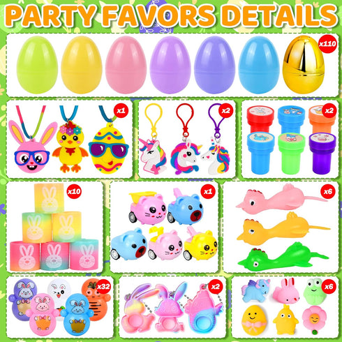 Lavwix 330 Pack Set, Easter Egg Fillers Basket Stuffers with toys Easter Party Favors, Egg Hunt, Gift Goodie Bags