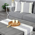 14x72 Inches Grey Table Runner with Tassel Gray & Cream Checks Geometric Design , Woven Washable Heavy Dresser Scarf