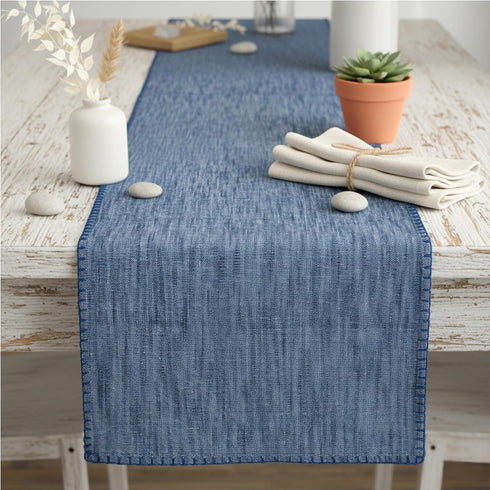 Coffee Table Runner Modern Kitchen Cotton Table Cloth Strip with Decorative Stitched