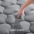 SLEEP ZONE King Mattress Pad, Cooling Breathable Fluffy Soft Protector, Stretches up to 21 Inch Deep, Grey