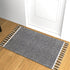 Hand Woven Jute Natural Area Rug 2x3 ft - Wavy Diamond Design for Living Rooms, Kitchen, Bedroom & Dining Decor
