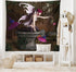 Ambesonne Tale Tapestry, Dimensional Mythical Creature Design, Wide Wall Hanging for Bedroom, 80" X 60", Red Purple Grey