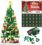 Advent Calendar 2024 - Christmas Tree Building Toy Set with LED Light, 1102 Pieces