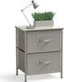 2 Simple Houseware Tier Night Stands Dresser for Bedroom Organizer Drawer Storage Tower, Grey