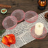 JUXYES 8 Pack Clear Pink Crystal Coasters Round Cup Mat, Glass Coasters for Drinks Coffee Tea Wine, Decorative Wine