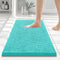 Smiry Luxury Chenille Bathroom Rugs 24x16, Extra Soft and Absorbent Shaggy Bath Mat, Non-Slip Turquoise